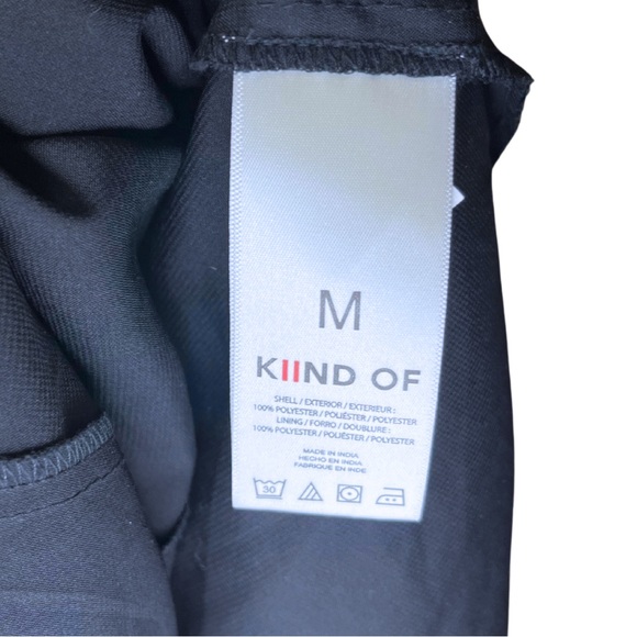 Kiind Of Larisa Dress Size Medium Jet Black Green Floral Asymmetrical Halter - Picture 4 of 5